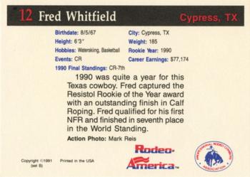 1991 Rodeo America Set B #12 Fred Whitfield Back